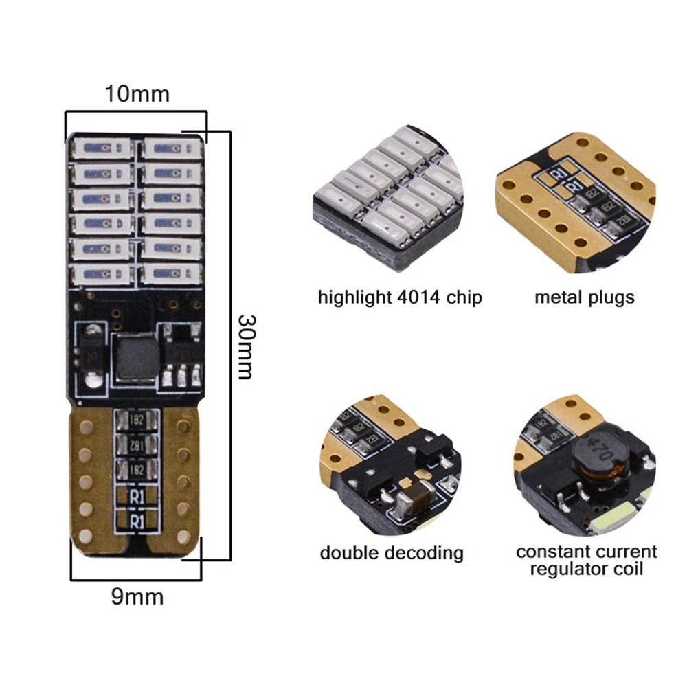 YSY 4 шт. 800 люменов T10 W5W 2825 168 светодиодный CanBus без ошибок 4014 24 SMD 5 Вт автомобильный