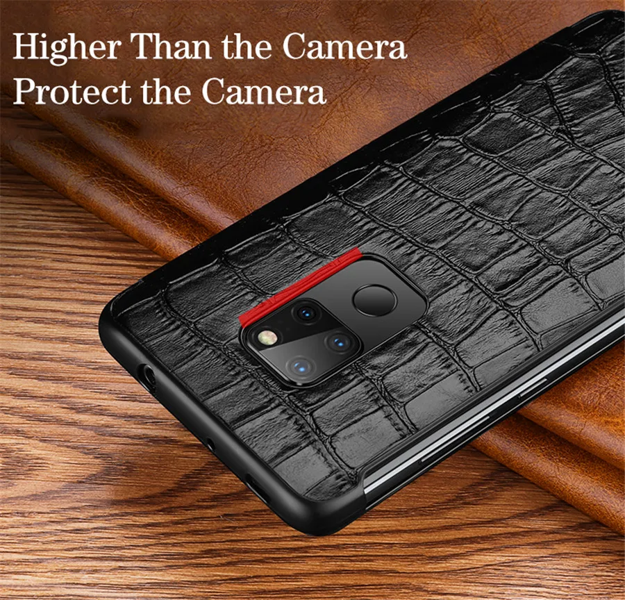 Умный чехол с окошком для сенсорного экрана для huawei mate 20 10 P20 P30 Pro mate 20 Lite роскошный чехол из натуральной кожи с крокодиловым узором