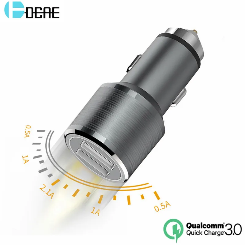 Автомобильное зарядное устройство DCAE Quick Charge 3 0 2 порта QC3.0 Usb для iPhone XS Max XR X 8 7 6s 6