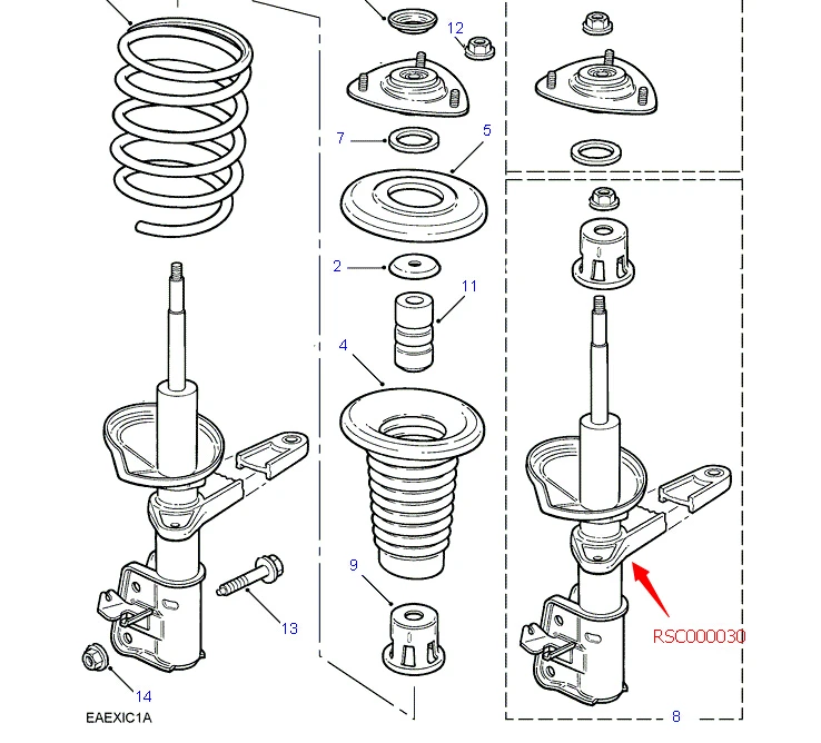Авто передний левый амортизатор в сборе для freelander 1 автомобильный Замена