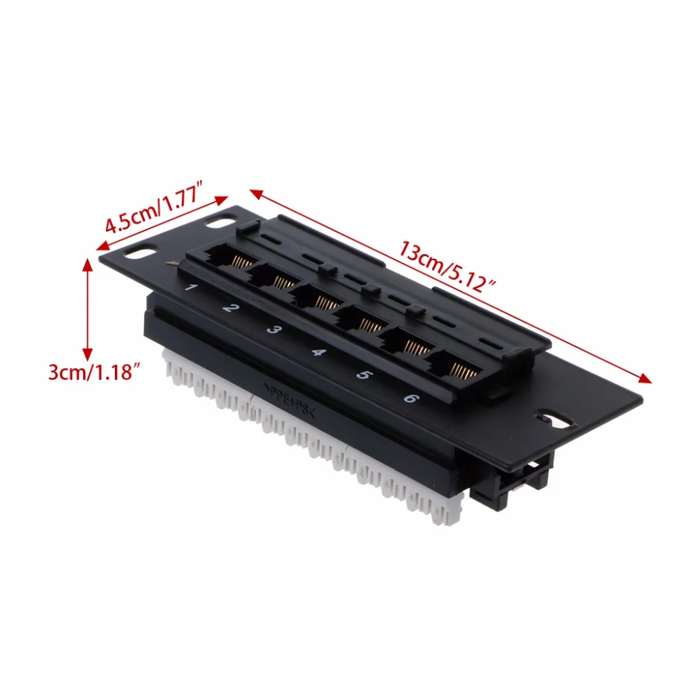 6 Port Ethernet LAN Network Adapter CAT5 CAT5E Patch Panel RJ45 Networking Wall Mount Rack Mount Bracket High Quality C26 images - 6