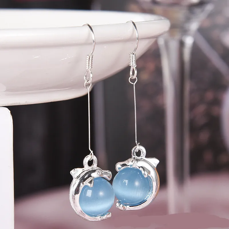 Модные винтажные Ретро Bijoux круглые белые \ розовые Синие Кристальные серебряные