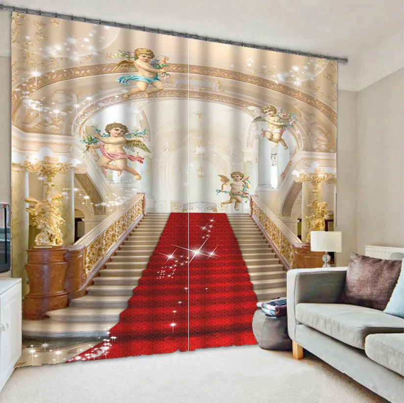 

Large Staircase 3D Window Curtain For Living Room