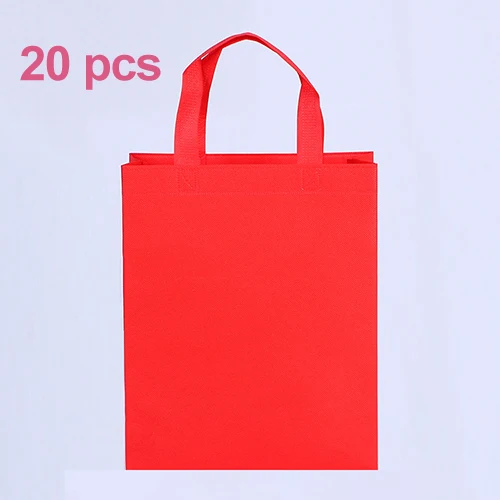 Red 20 pieces 20 шт многоразовые вечерние подарочные сумки с ручками для детей, закуски на день рождения, поделки, украшения, принадлежности, многофункциональная подарочная сумка - Цвет: Red 20 pieces