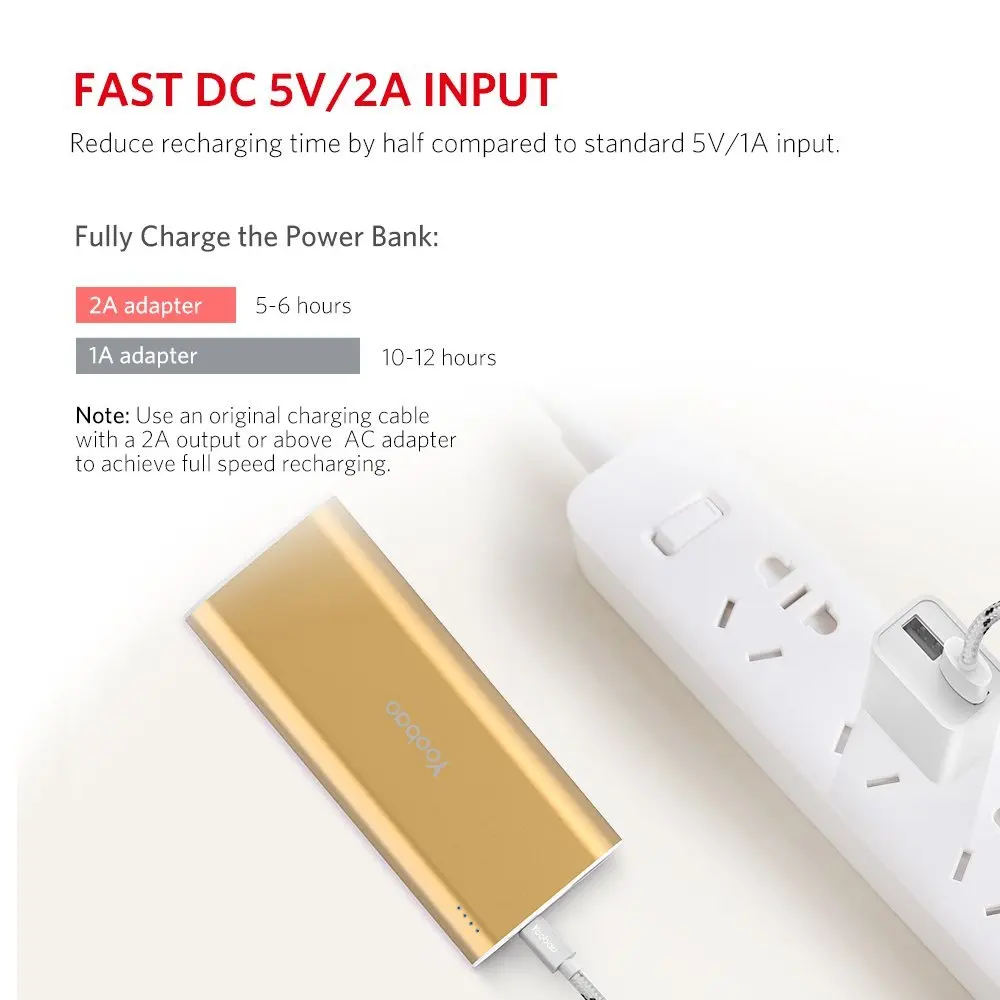 Yoobao YB SP2 10000 мАч Зарядное устройство для телефона с двумя выходами USB внешний