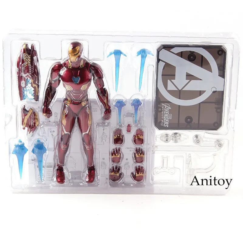 A without retail box Figuarts СВЧ Железный человек MK50& Tamashi сценические ПВХ Фигурки Marvel Мстители Бесконечность войны со знаком Железного человека 50 Коллекционная модель игрушки - Цвет: A without retail box