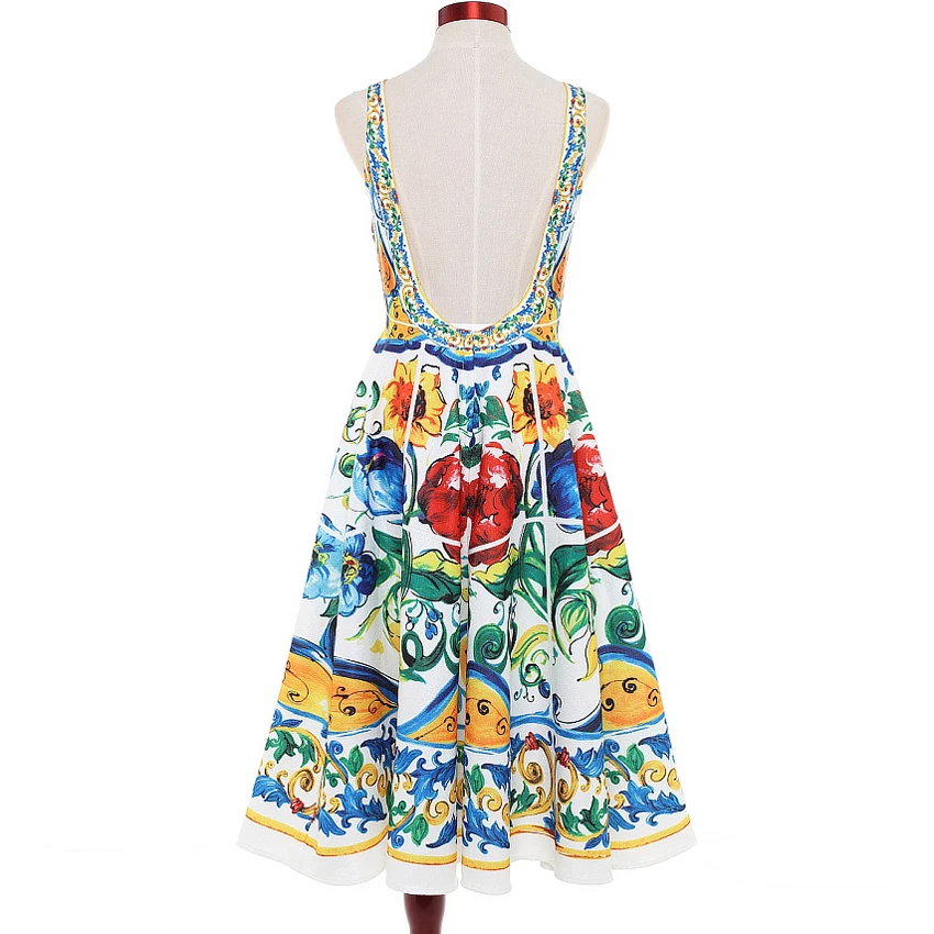 Высокое качество новейшее 2018 дизайнерское подиумное Платье женское без рукавов