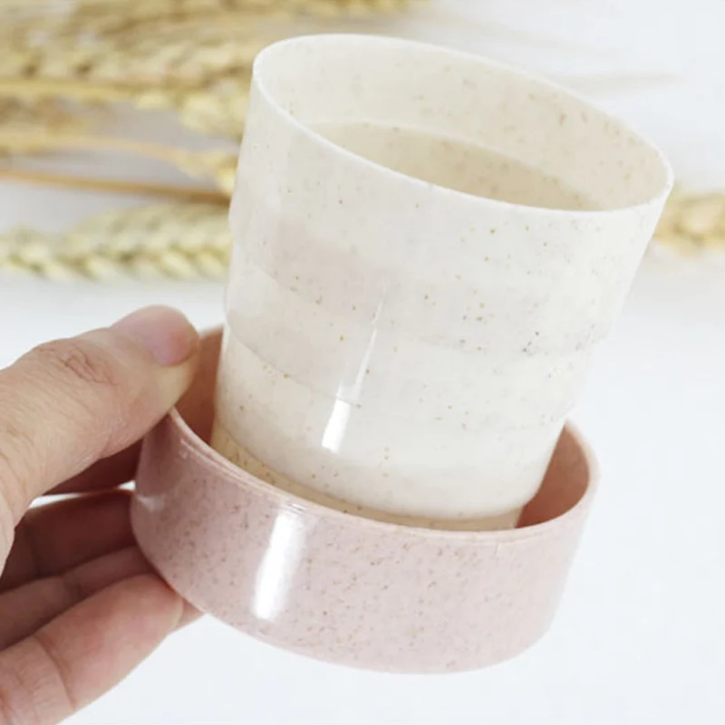 QuickDone Портативный Пшеничная солома Пластик телескопическая складная бутылка