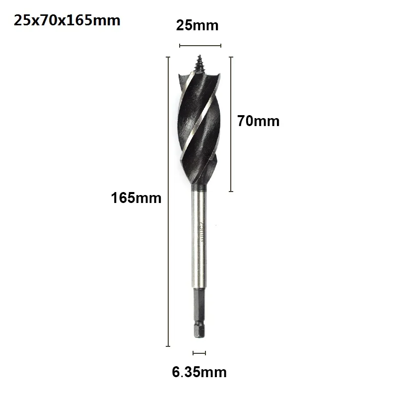1pc 25mm XCAN 1 шт. 10-25 мм шестигранный хвостовик 4 Флейта шнека сверло Дерево отверстие резак ядро сверло дерево сверло - Цвет: 1pc 25mm