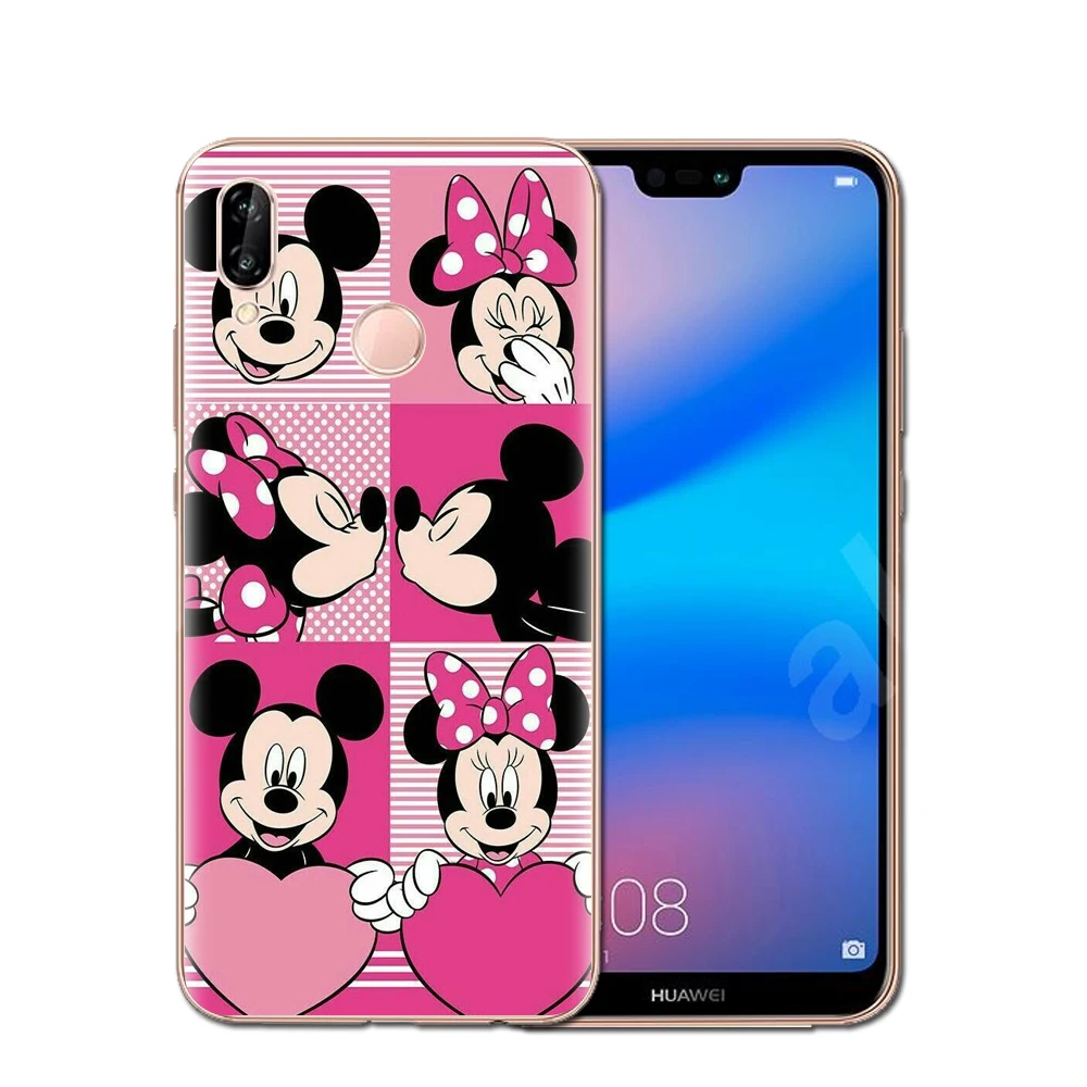 Микки и Минни Маус чехол для телефона huawei P8 P9 Lite Y3 Y7 2017 Y9 2018 P10 P20 Pro Honor 6X 7X 7C 9 10 Чехлы