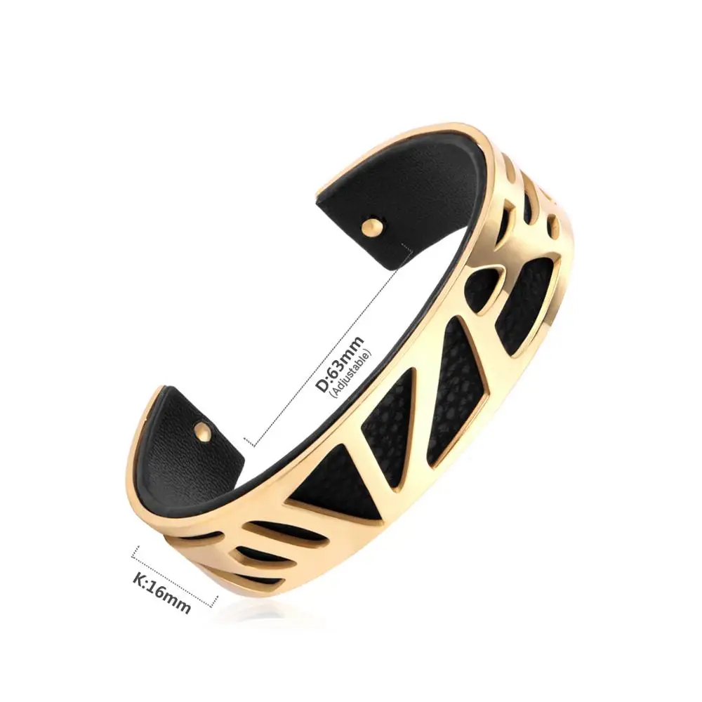 LUXUSTEEL ежедневная одежда кожаные браслеты для женщин/девушек золотые манжеты