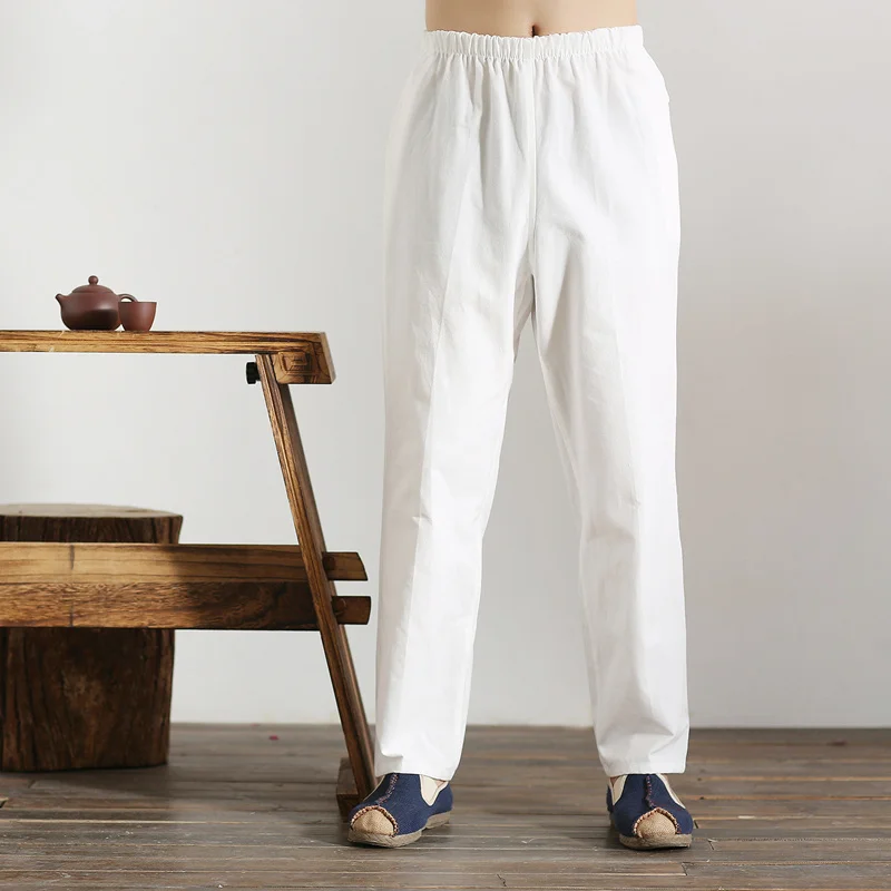 Штаны Тай Чи китайские Костюмные штаны Тан хлопковые в стиле Чун фу размер 165 190|kung