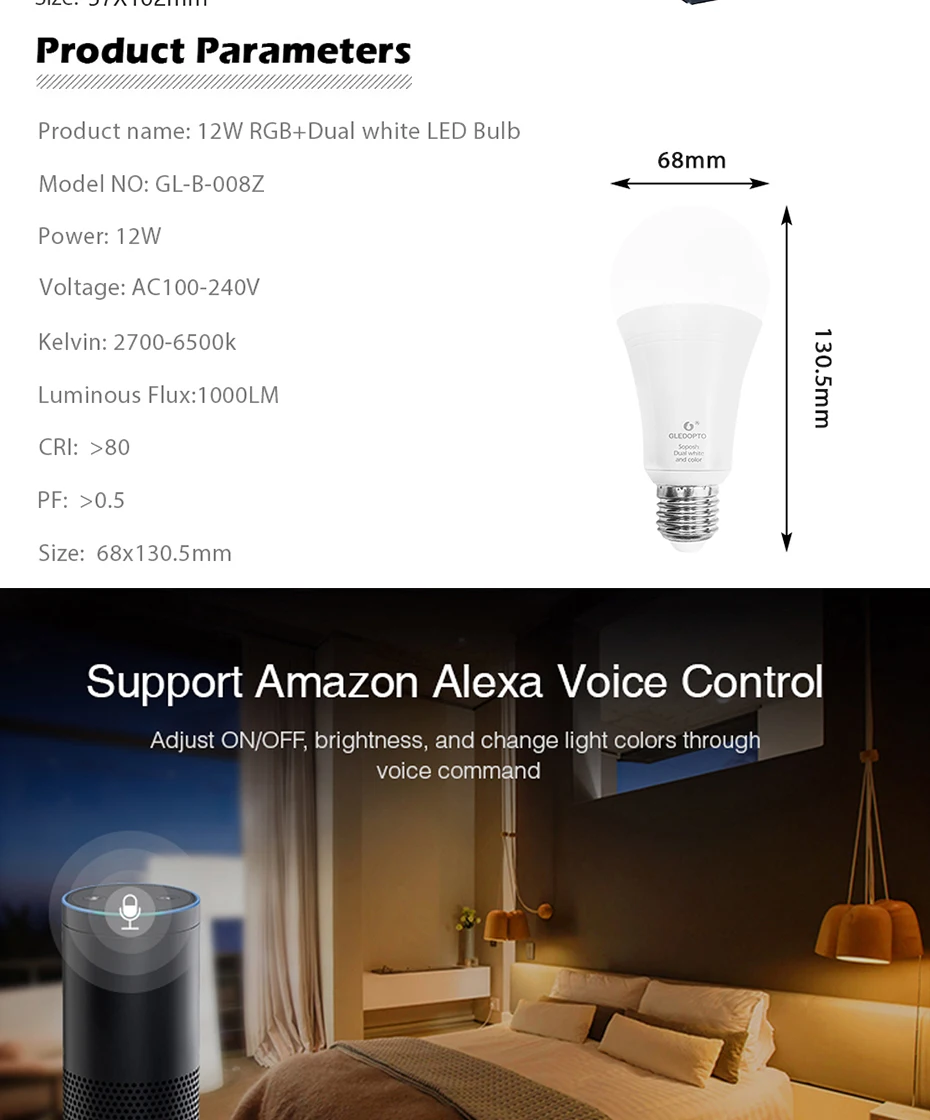 ZIGBEE 3,0 ZLL светодиодный 6 Вт 12 Вт RGB+ CCT лампа AC100-240V rgb и двойной белый e27 диммер Светодиодный светильник с регулируемой яркостью RGBW/RGBWW работа alexa