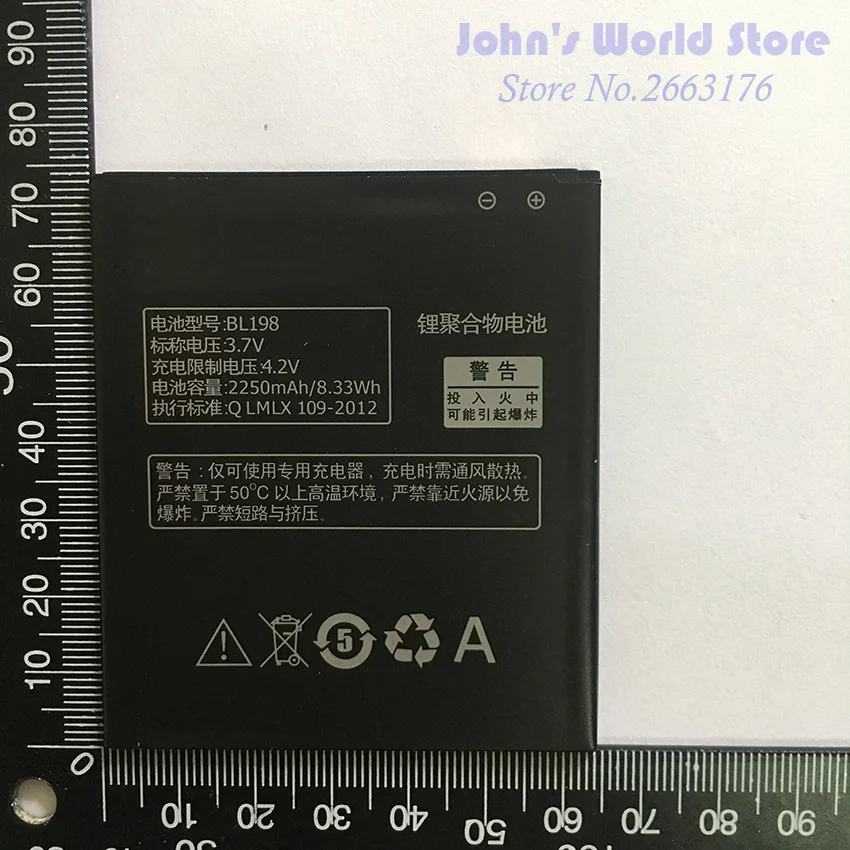 100% Оригинальный аккумулятор BL198 (2250 мАч) для Lenovo A850 A830 K860 S880 S880I S890 A860E A678T fmobile phones |