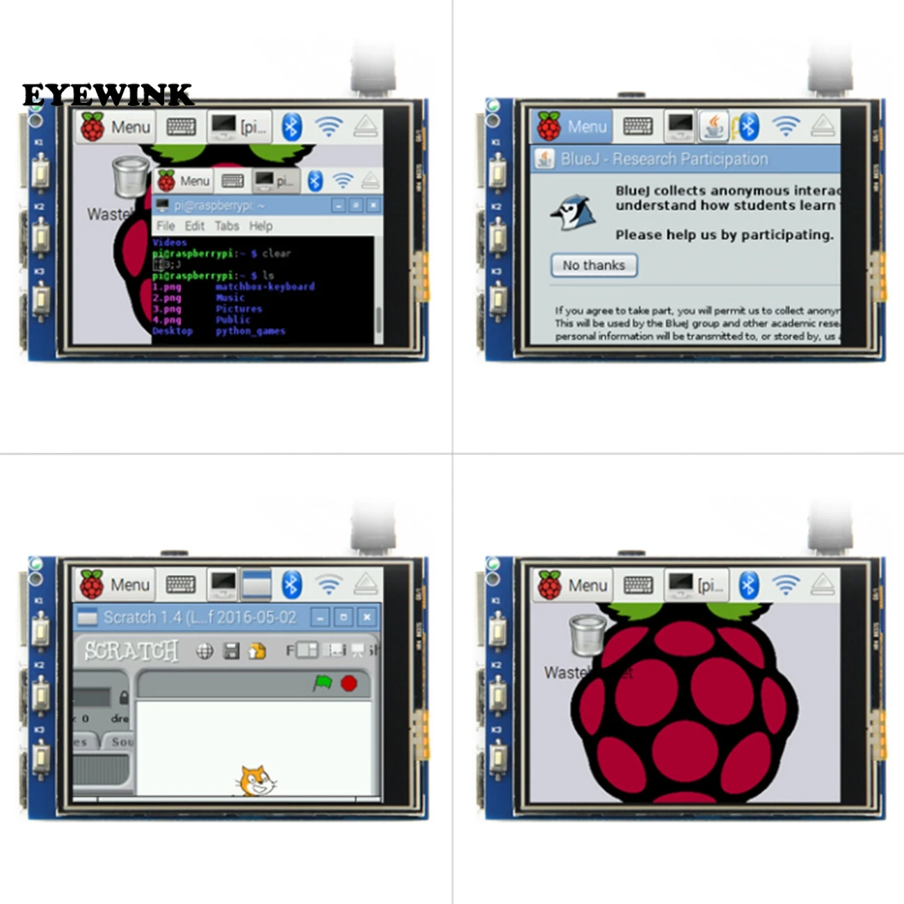 EYEWINK Бесплатная доставка! Модуль ЖК дисплея с сенсорным экраном для Raspberry Pi 3 B + 1