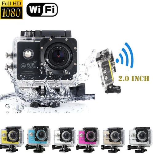 2-Дюймовая беспроводная водонепроницаемая экшн-камера 1080P HD Wi-Fi Спортивная
