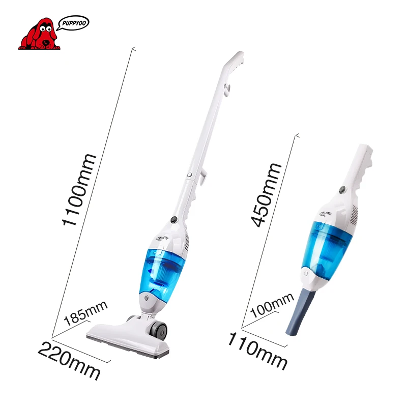 PUPPYOO Low Noise Mini Home Rod Vacuum Cleaner Portable Dust Collector Aspirator Handheld Catcher WP3006 Blue color | Бытовая техника
