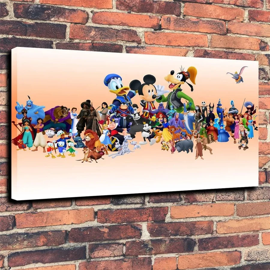 Детские сказочные персонажи мультфильмов анимированная история холст картина