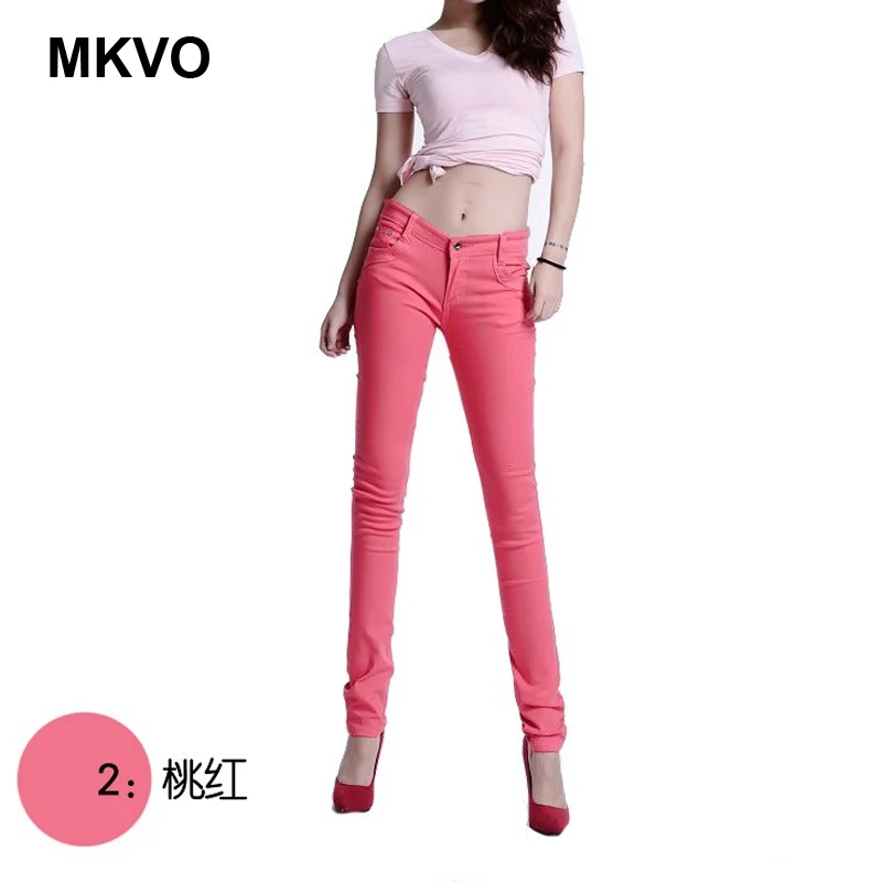 Конфеты Цвет Джинсы женские облегающие штаны для женщин размера плюс 32-карандаш