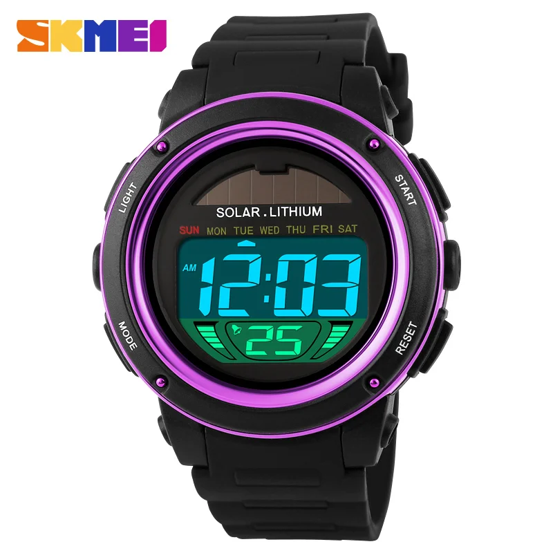 2019 Relojes Digital Solar Watch Women Sports Watches Relogio Masculino Reloj Lithium Brand Military Waterproof Women Wristwatch images - 6