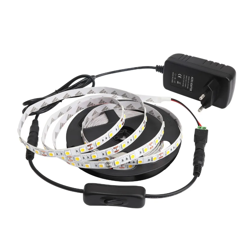 

Светодиодные ленты 12V RGB 5050 SMD 5 м ультратонкий, гибкий ленточный светильник, украшенное мозаикой из драгоценных камней, 12V 3A Мощность HDMI DVI Пер...