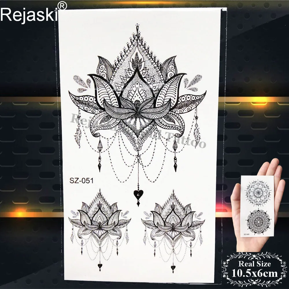 Временная тату Rejaski Henna водостойкие татуировки для женщин и девушек модные