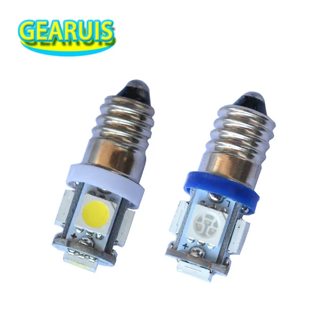 10 шт./лот 6 В переменного тока E10 винтовая лампа 5 SMD 5050 LED 5smd светодиодов контрольно