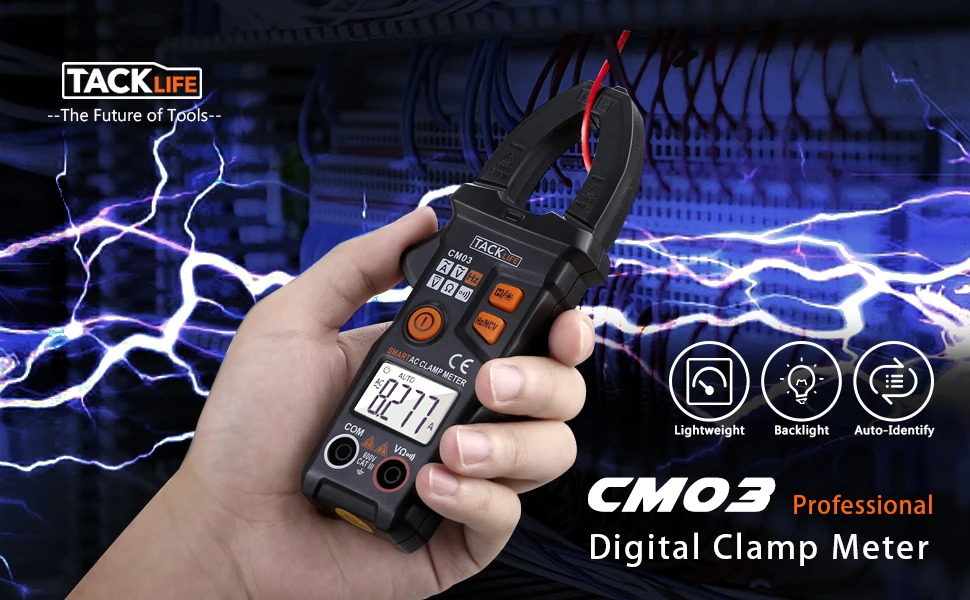 Tacklife CM03 Токоизмерительные клещи Автоматический диапазон 6000 отсчетов NCV Электрический Тестер AC/DC напряжение ом метр Цифровой мультиметр
