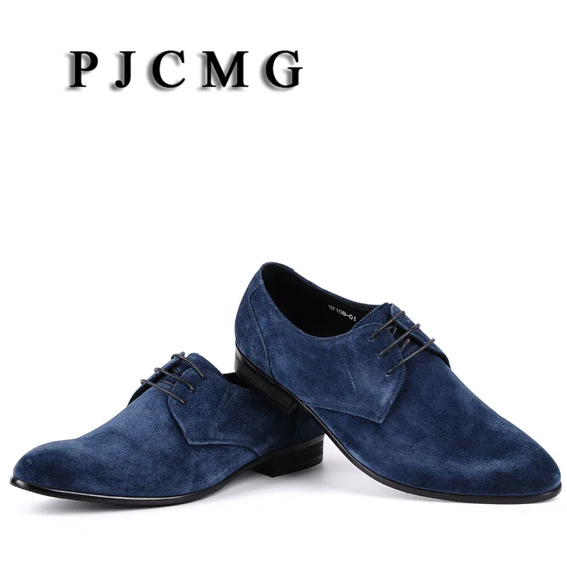 PJCMG Summer Fashion Mens Suede Black/Brown/Blue Casual Man Nubuck Leather Slip-On Leisure Men Flats Chaussure Homme Shoes | Обувь