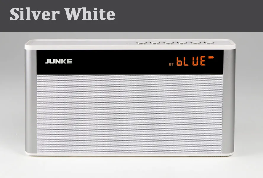 Silver White JUNKE HiFi стерео Bluetooth динамик Портативный беспроводной супер бас двойной звуковой ящик с микрофоном TF FM радио Aux Inout USB TF P2 колонка - Цвет: Silver White