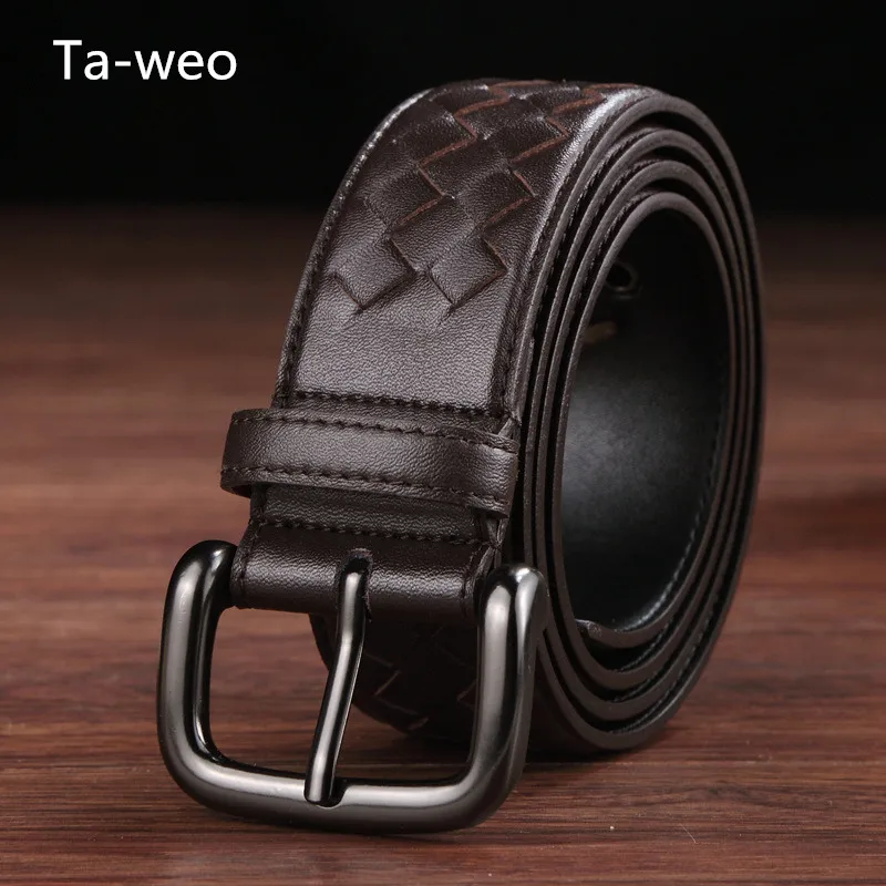 Ремень Плетеный унисекс из 100% натуральной кожи Ширина 3 5 см в стиле кэжуал для