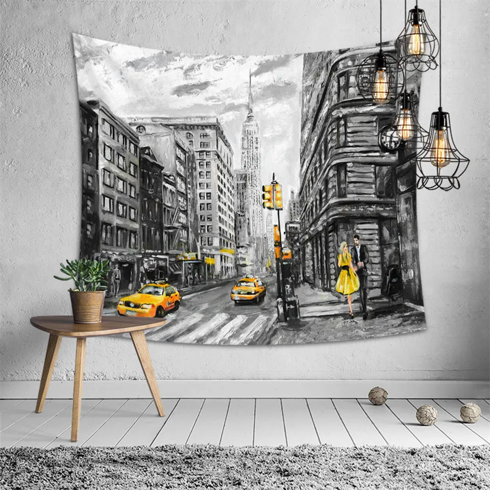 SOFTBATFY Tower Tapestry Headboard Castle Wall Hanging Bedspread Dorm Home Decor | Дом и сад