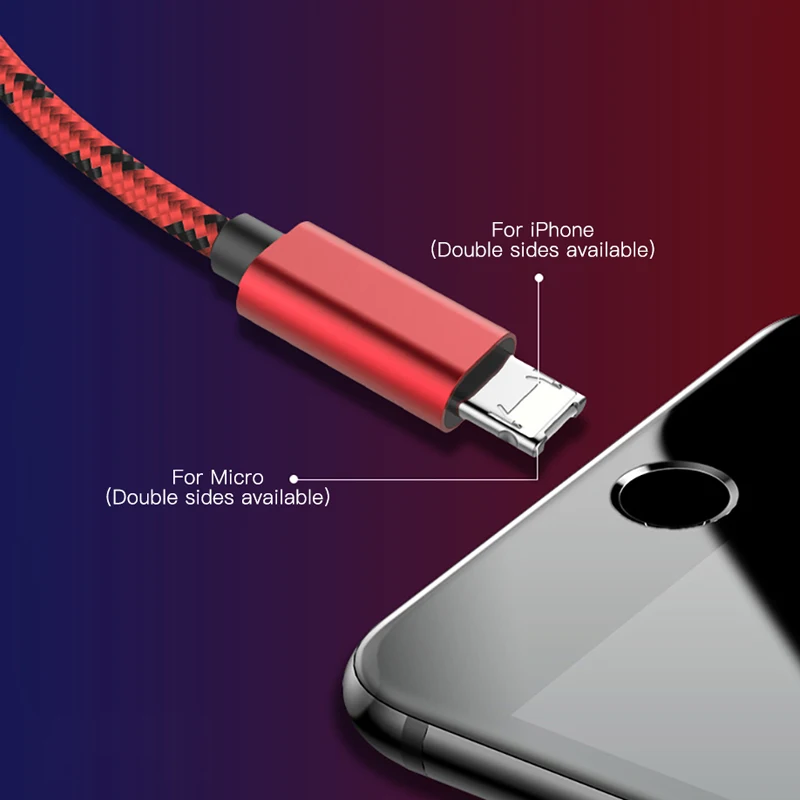 NOHON двойной зарядный кабель для передачи данных Apple iphone х Micro USB мобильного