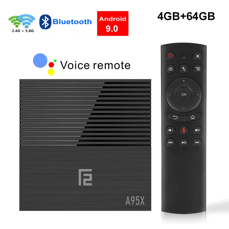 4G64G W 5GWiFi voice A95X F2 Смарт ТВ-бокс Android 9,0 4 Гб 64 Гб Amlogic S905X2 1080p 4K Wifi Google Play телеприставка 2 ГБ 32 ГБ медиаплеер Android коробка - Цвет: 4G64G W 5GWiFi voice