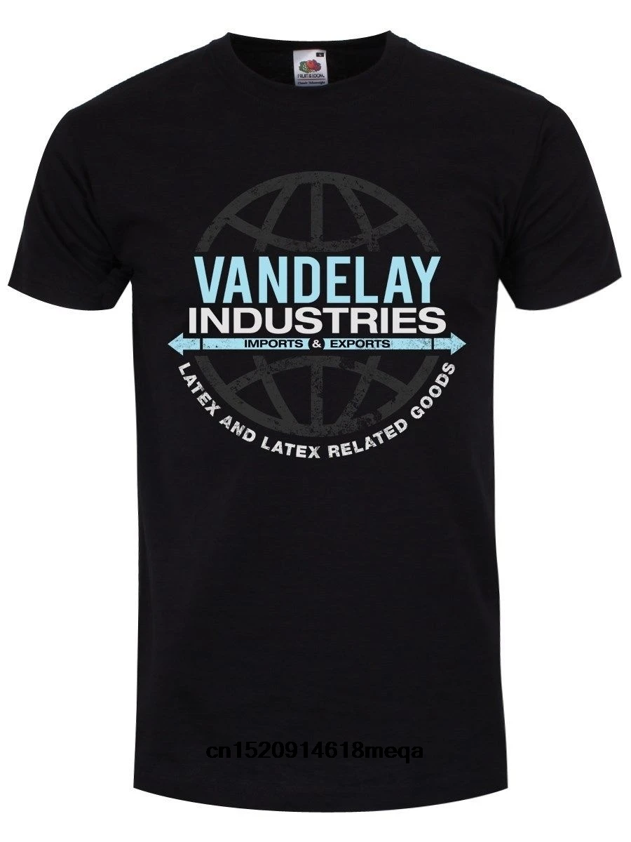 Gildan t shirt Vandelay Industries Men's Black T-shirt Mens Round Neck Short Sleeves Casual T-Shirt | Мужская одежда