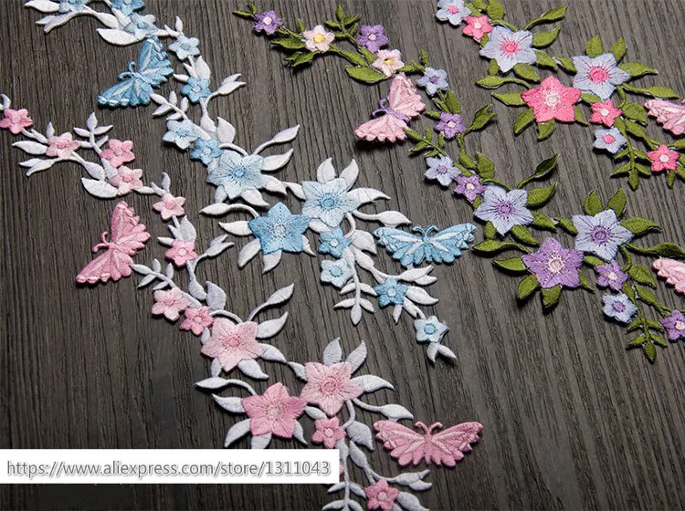 4 шт./лот Одежда DIY аксессуары кружевной ткани патч вышивка материал многоцветный