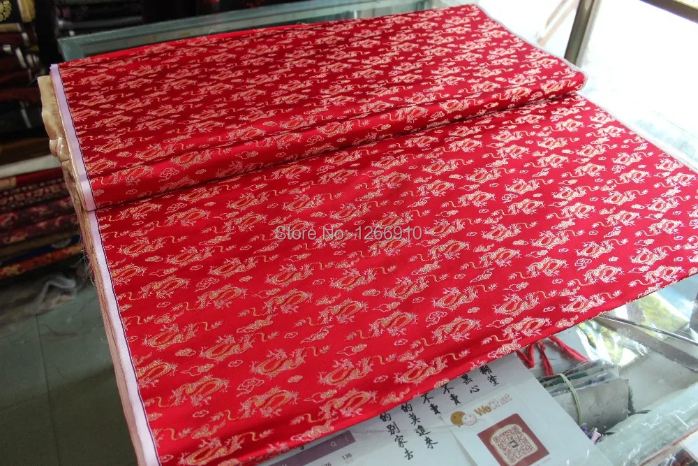 Китайская шелковая парча тканая Дамасская ткань cheongsam Подушка красная задняя