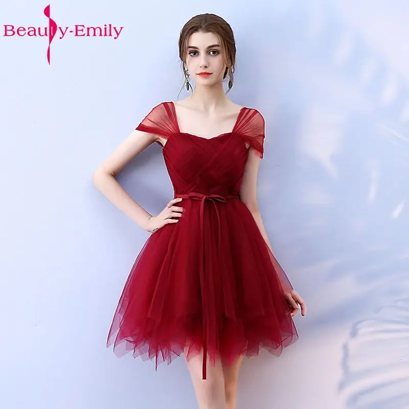 Короткие платья подружки невесты beauty-Emily модель 2018 года Vestidos de madrinha casamento без