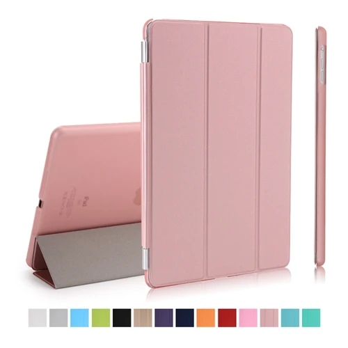 Dividi для нового iPad 9.7 a1822 a1823 Смарт чехол из искусственной кожи+ Ultra Slim Light Вес ПК Назад обложка Авто Wake/Sleep - Цвет: rose gold