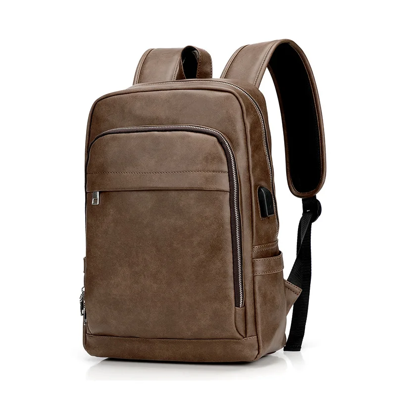 New PU Leather Backpack Luxury Messenger Laptop Large Capacity Softback Brand Business Men Bag Office Casual | Багаж и сумки