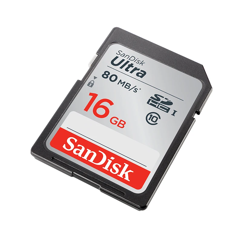 Карты памяти SanDisk Ultra SDHC карты SD 16GB C10 80 МБ/с. читать Скорость UHS I Full HD для Камера