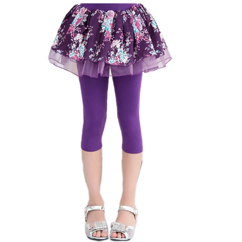 2016 Розничная продажа летние леггинсы для девочек юбка-штаны многослойная юбка