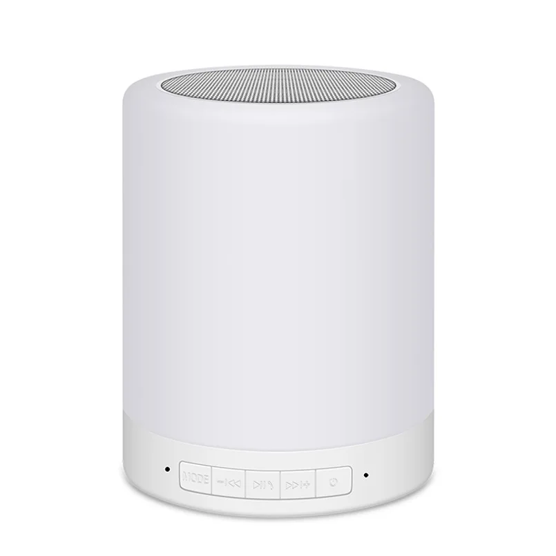 Цветные bluetooth-колонки портативный дизайн с сенсорным затемнением Bluetooth 4,2 Suppoet TF карта воспроизведения Настольная лампа с звуковой колонкой - Цвет: Белый