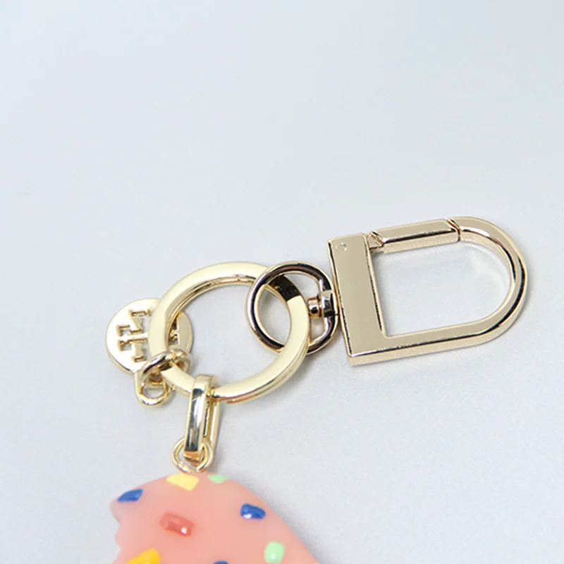 2016 Мода Новый Стиль Розовый Мороженое Золотой Брелок женские Золотые Брелки с