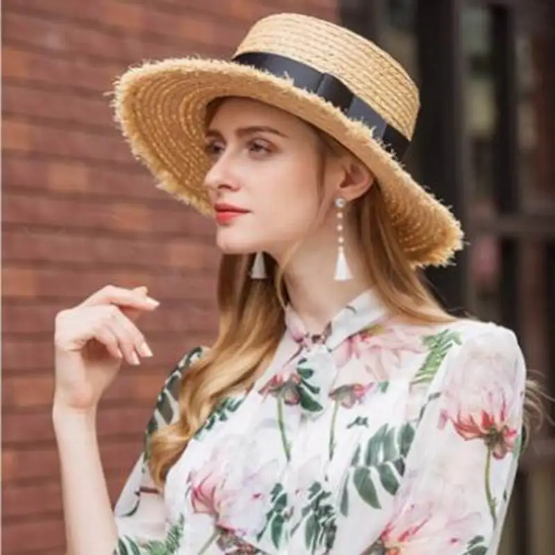 Шляпа женская Соломенная Складная с широкими полями L7084|Женские пляжные шляпы| |