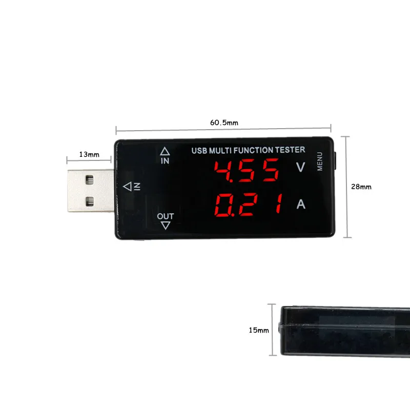 Цифровой вольтметр и амперметр с USB зарядным устройством измеритель емкости