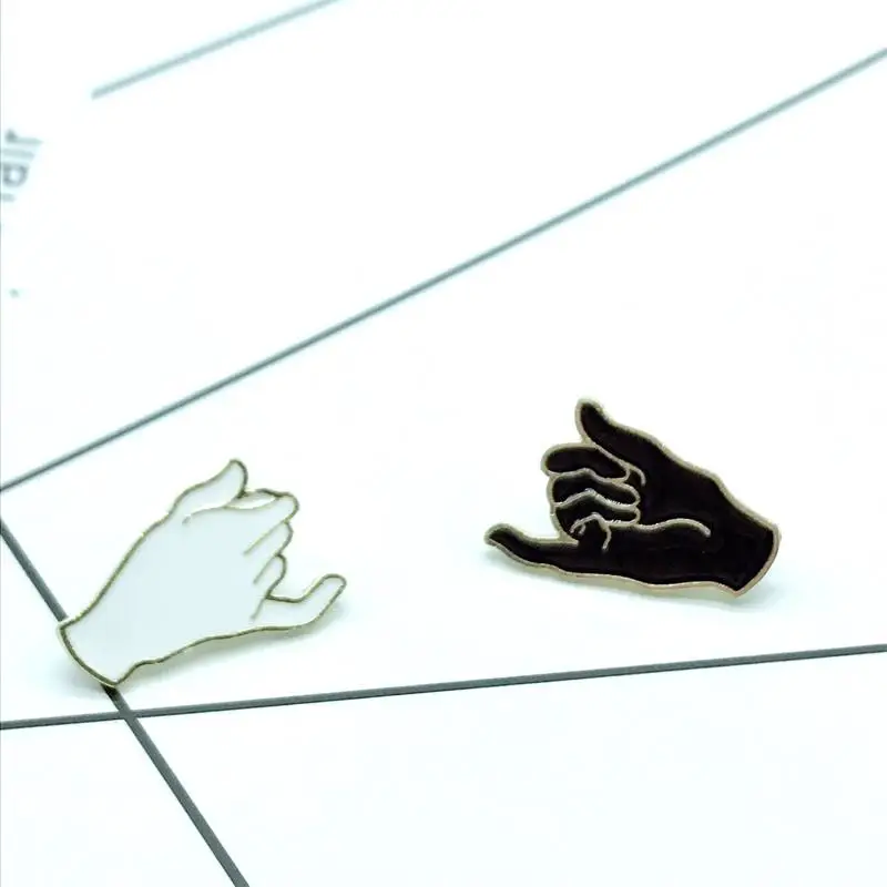 XEDZ черно белая брошь на палец с крючком черная для вечеринки памятную вечеринку