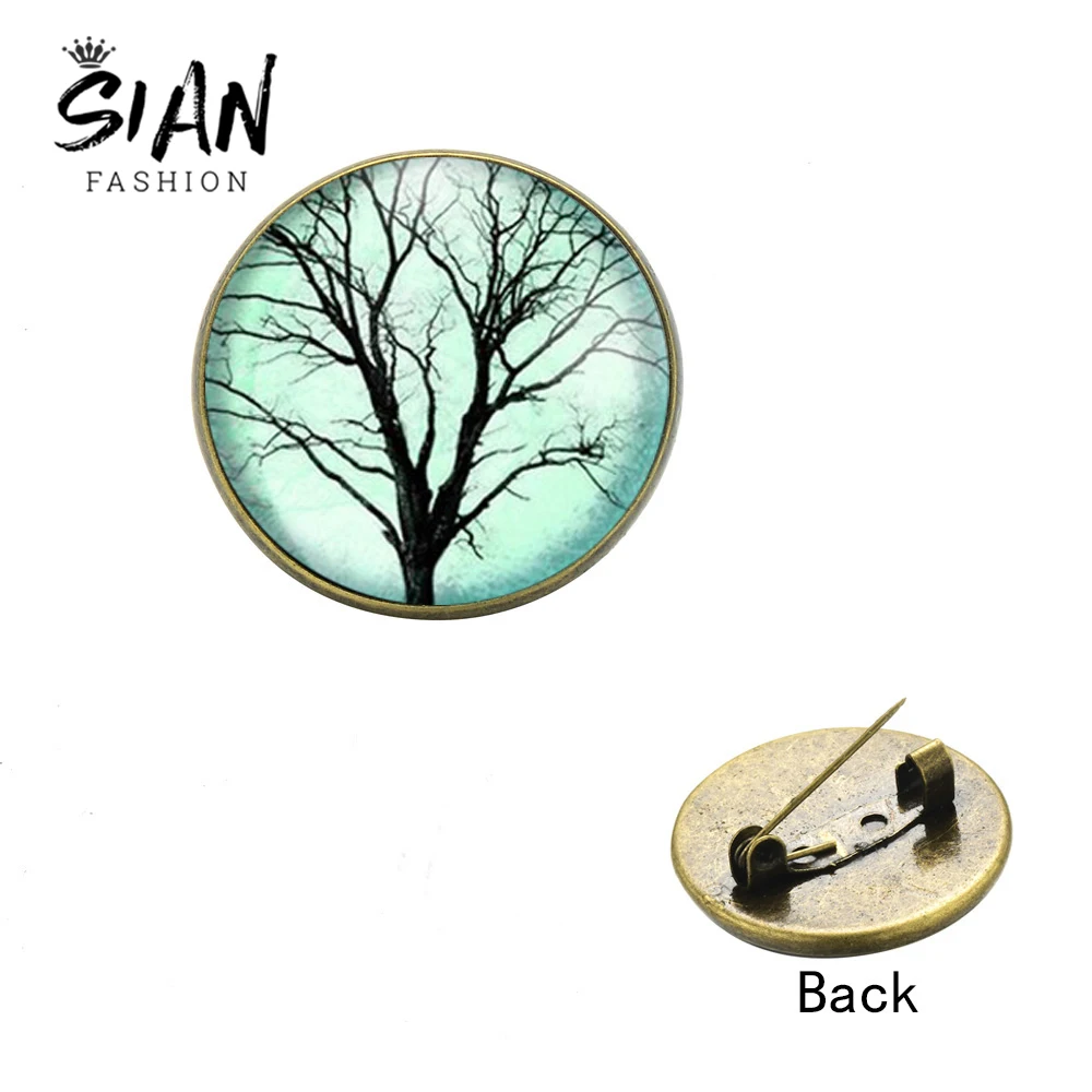 Броши креативные из коллекции с изображением китайского дерева жизни стеклянные