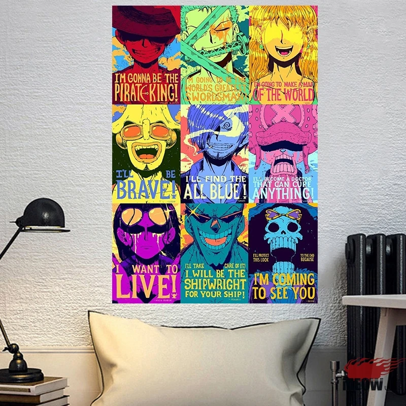 Один Кусок Луффи команда член мечты аниме домашний настенный плакат Холст