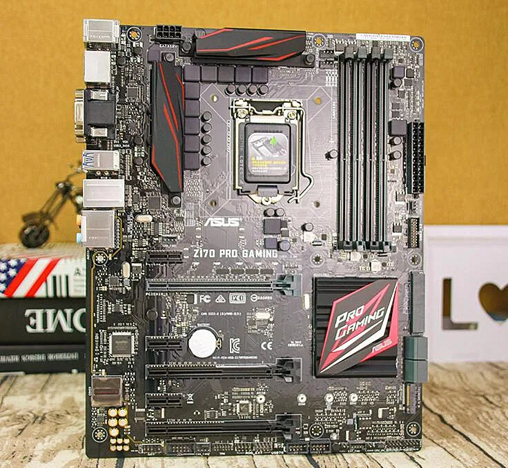 Материнская плата для игрового компьютера Asus Z170 PRO разъем LGA 1151 i7 i5 i3 DDR4 64G SATA3 ATX |
